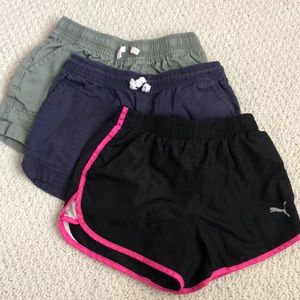 Lot of 3 pairs little girls shorts size 6x, 7, 8.